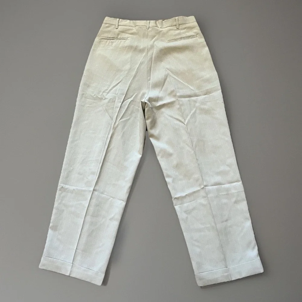 Smokey Joes Dress Pants Mens 34L Blue Pleated Wide Leg Cuffed Logo VINTAGE